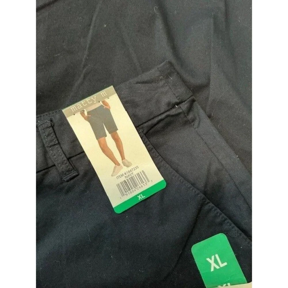 Matty M Women’s Navy Bermuda Shorts Stretch Casual Knee Length Pockets Sz XL NWT - Picture 3 of 3